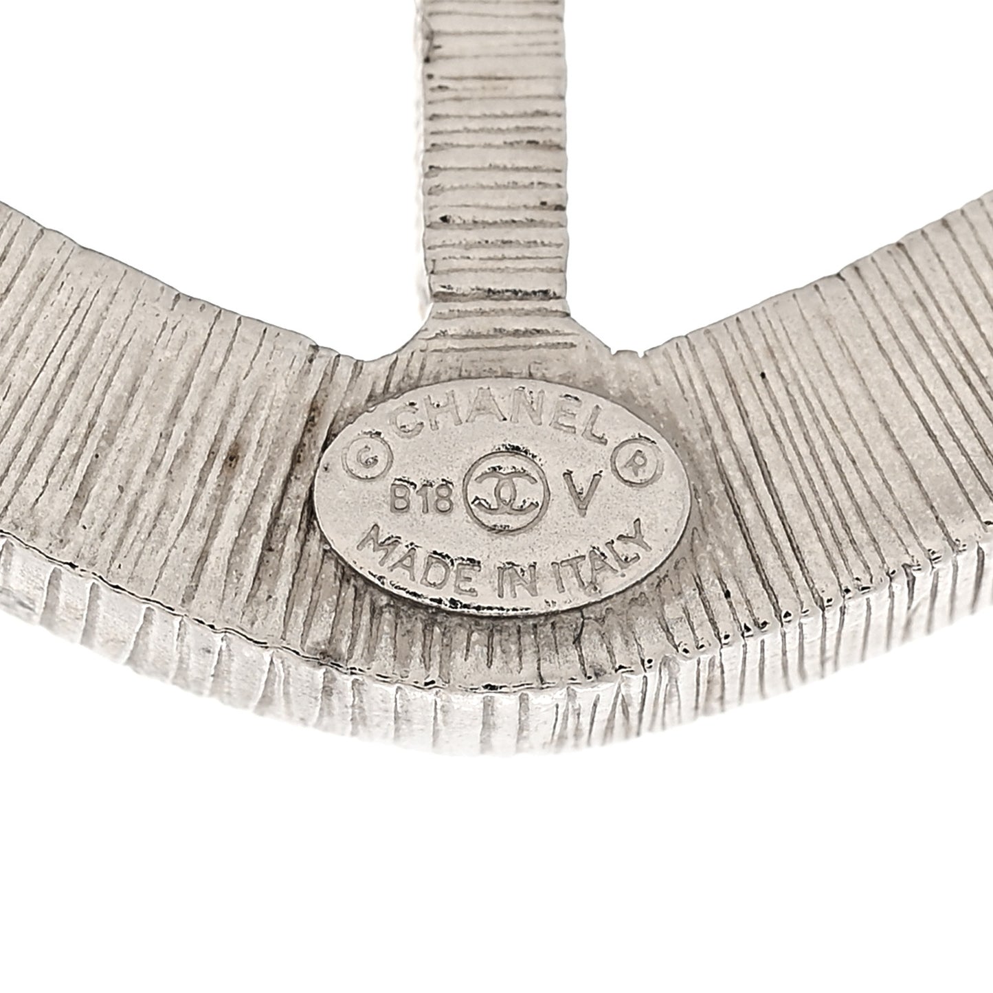 Swarovski Baguette Crystal CC Shield Brooch Silver