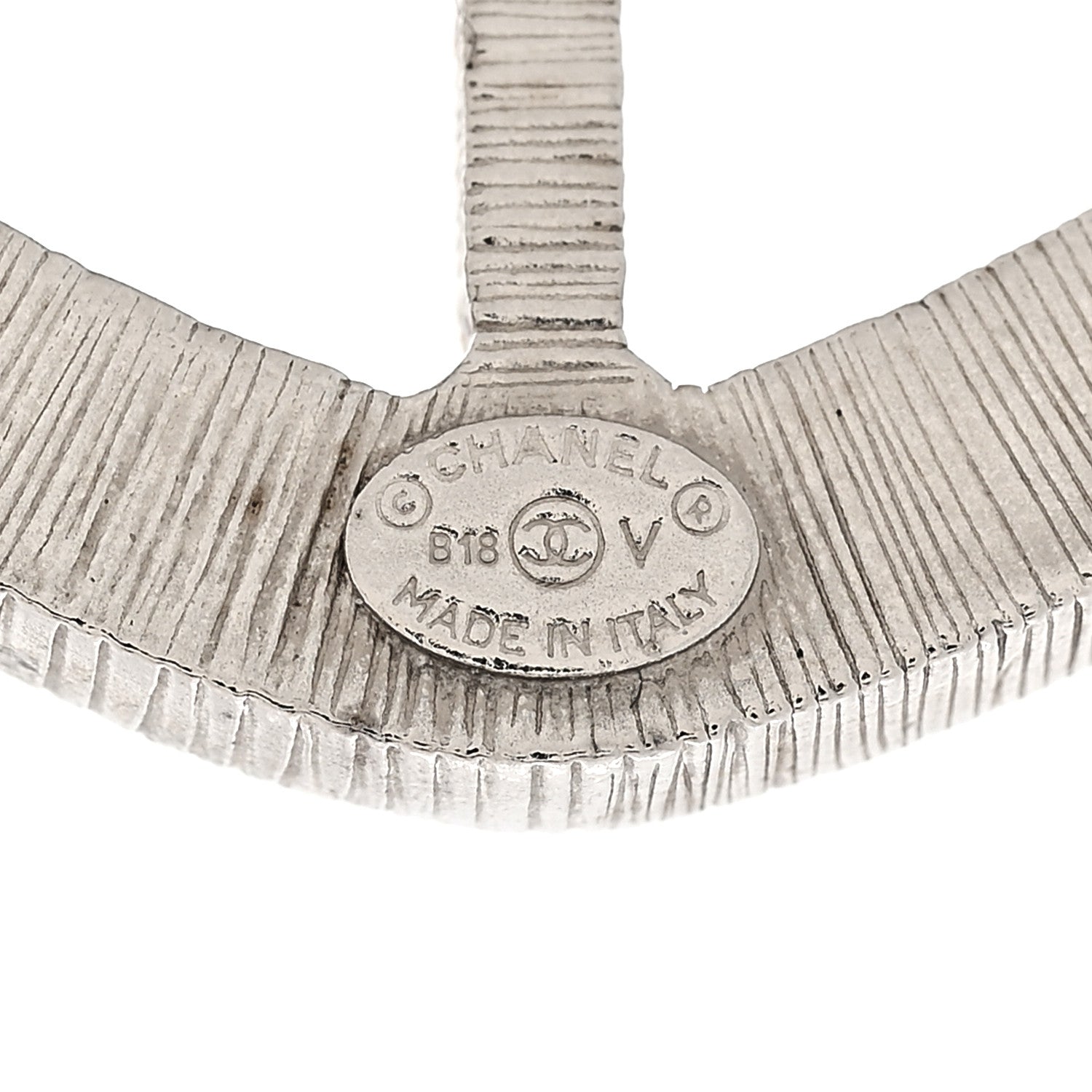 Chanel Swarovski Baguette Crystal CC Shield Brooch Silver 3 of 4