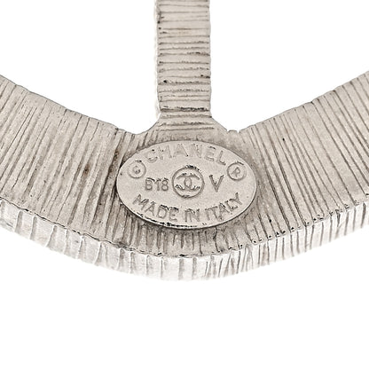 Chanel Swarovski Baguette Crystal CC Shield Brooch Silver 3 of 4