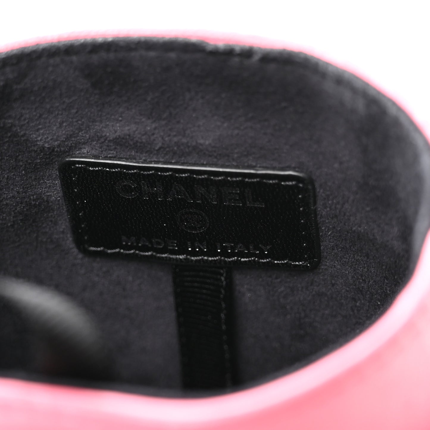 Lambskin Quilted Chain Around Phone Holder Pink