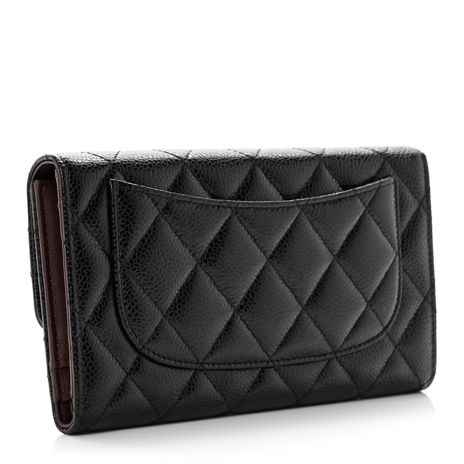 Chanel Caviar Quilted Long Flap Wallet Black 2 of 8