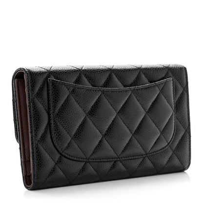 Chanel Caviar Quilted Long Flap Wallet Black 2 of 8