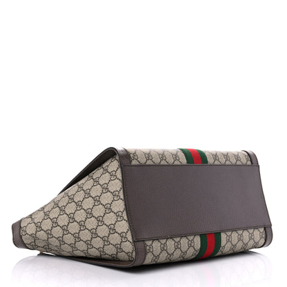 Gucci GG Supreme Monogram Web Medium Ophidia Tote Bag Brown 4 of 12
