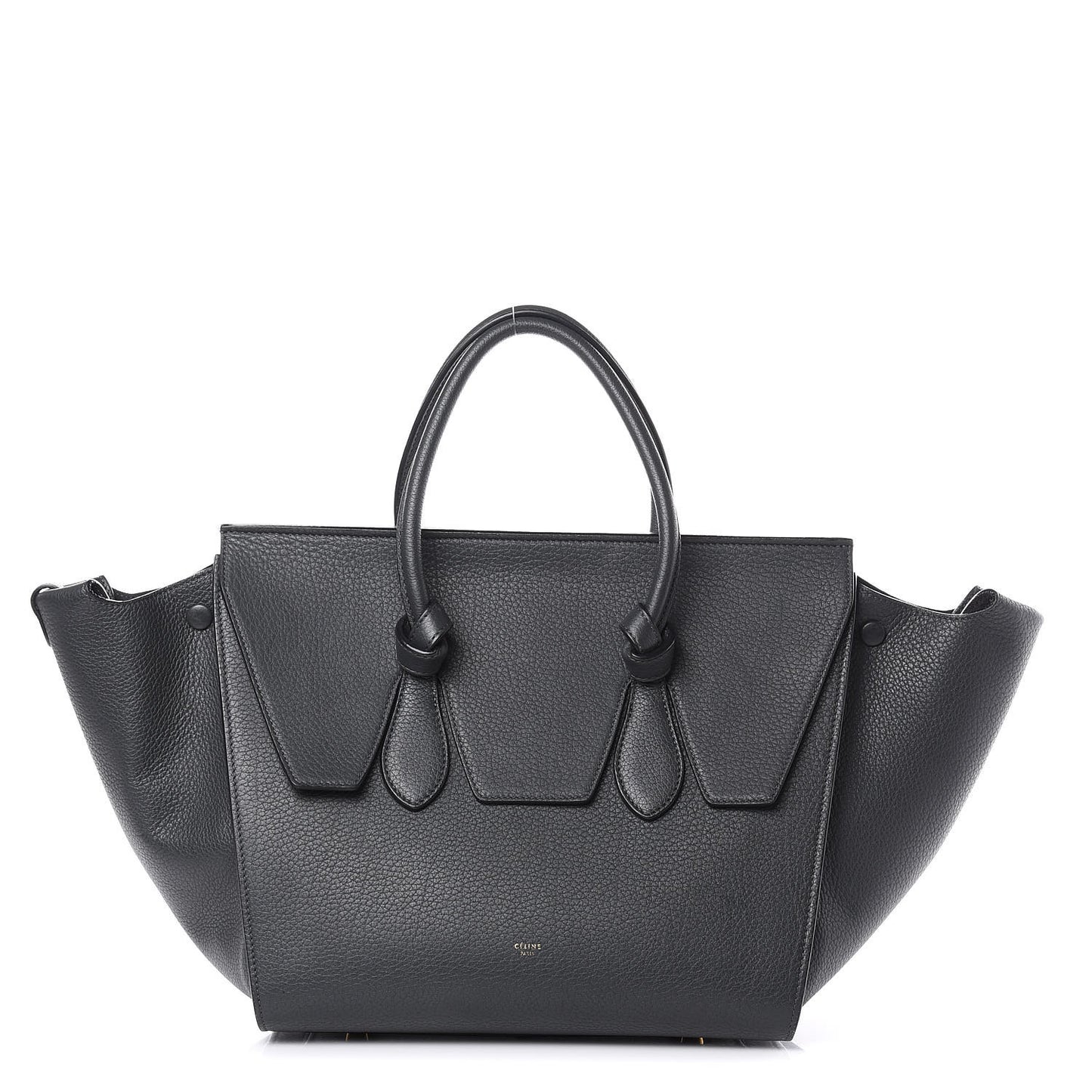 Crisped Calfskin Medium Tie Knot Tote Anthracite