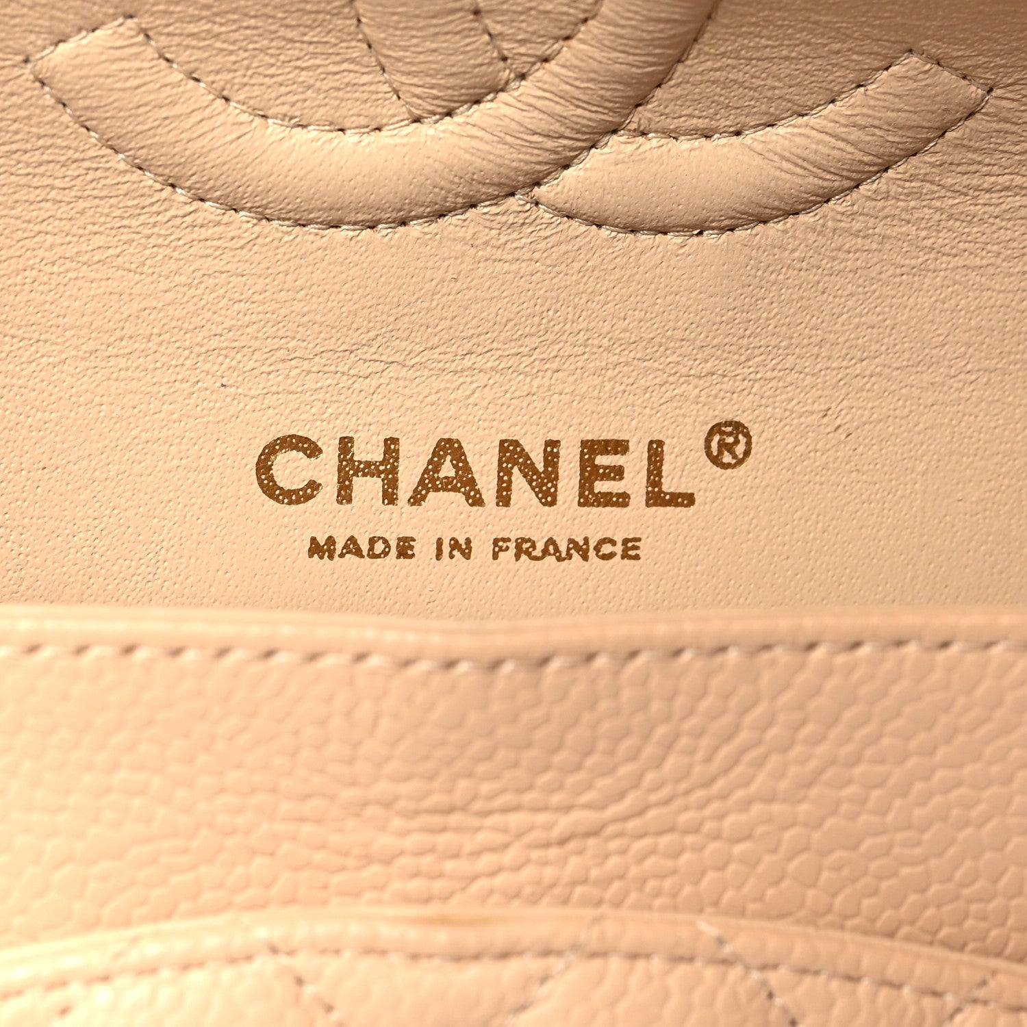 Chanel Caviar Quilted Medium Double Flap Beige 7 of 12
