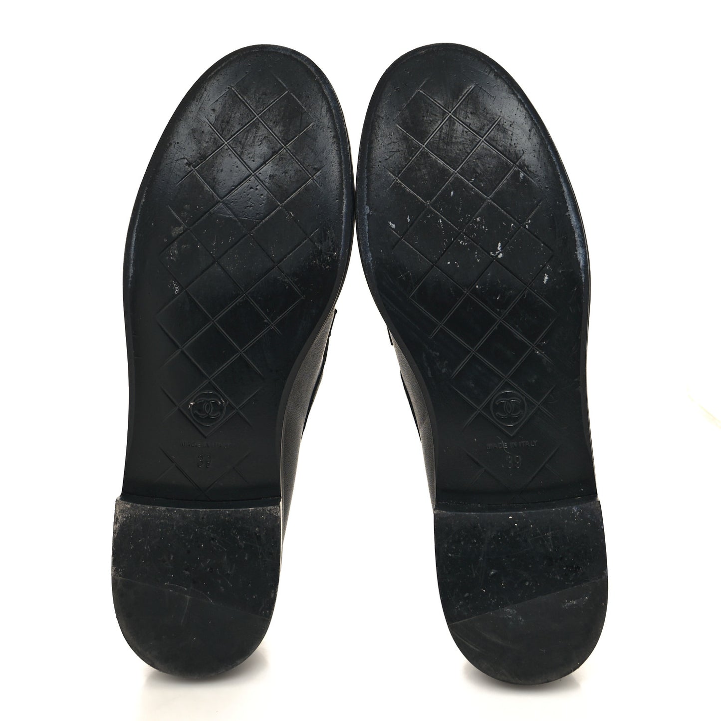 Lambskin Quilted CC Turnlock Loafers 39 Black