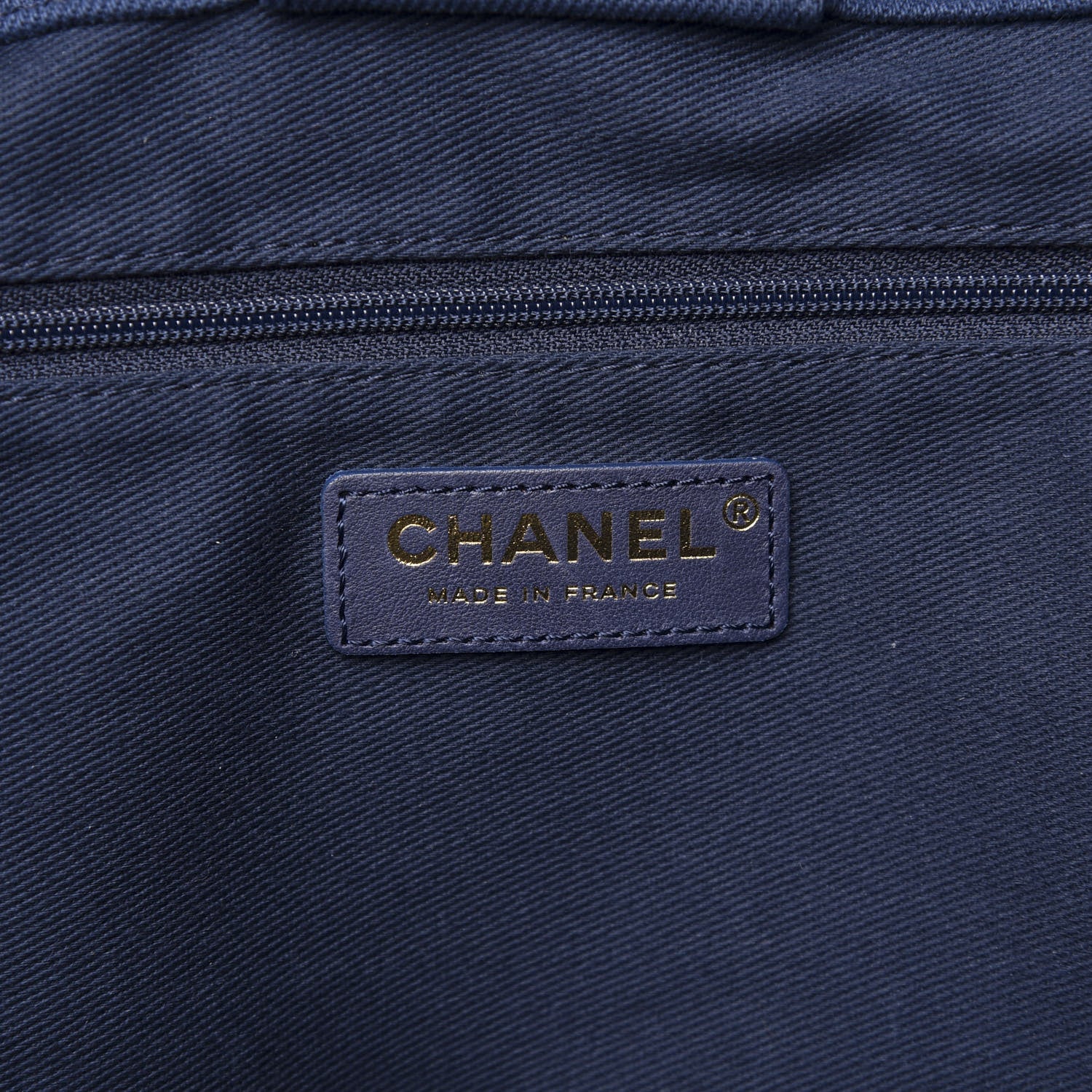 Chanel Denim Chevron Coco Tote Navy 5 of 9