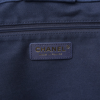 Chanel Denim Chevron Coco Tote Navy 5 of 9