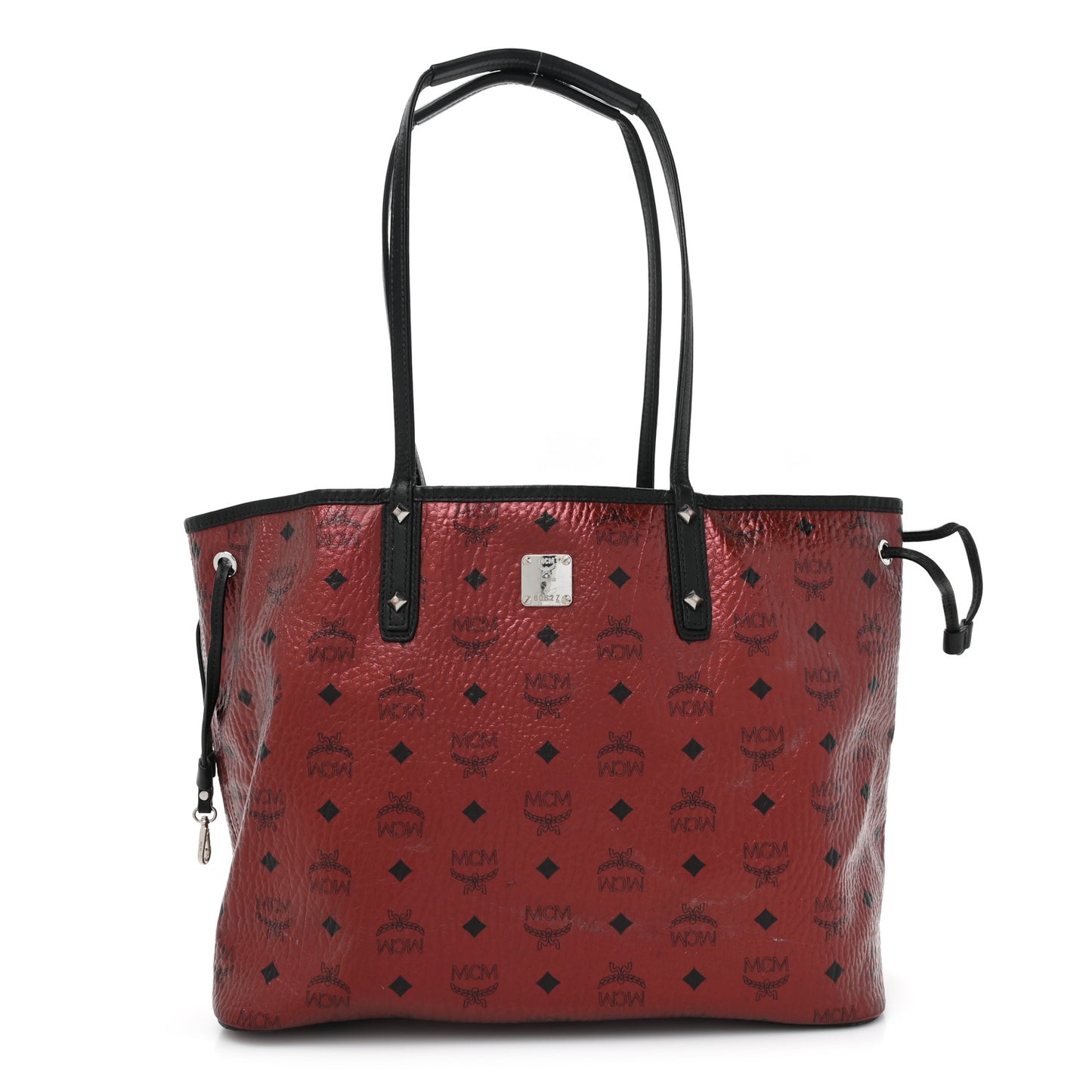 Metallic Visetos Medium Anya Shopper Tote Scooter Red