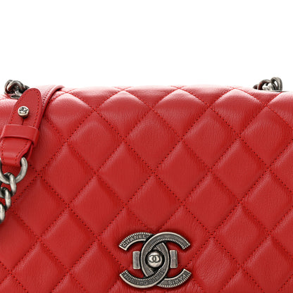 Chanel Goatskin Quilted Medium City Rock Flap Red 8 of 10