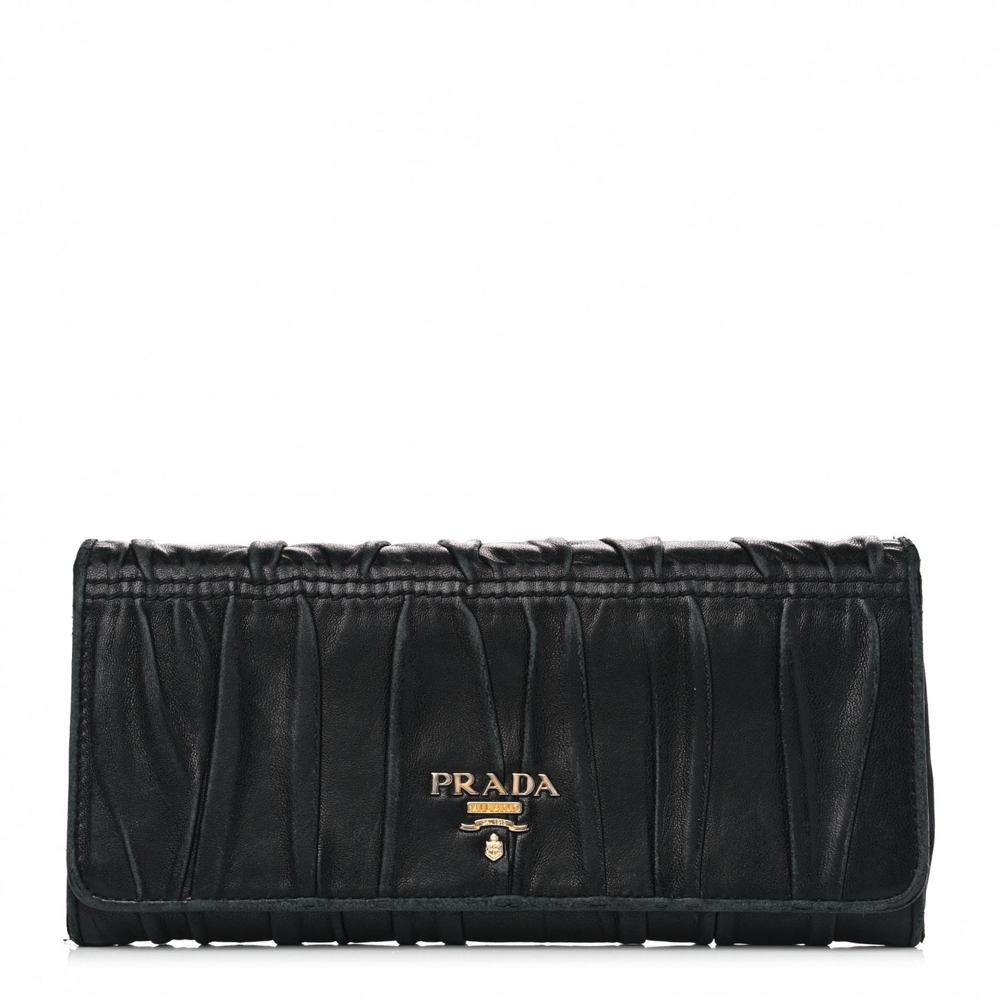 Nappa Gaufre Continental Wallet Nero Black