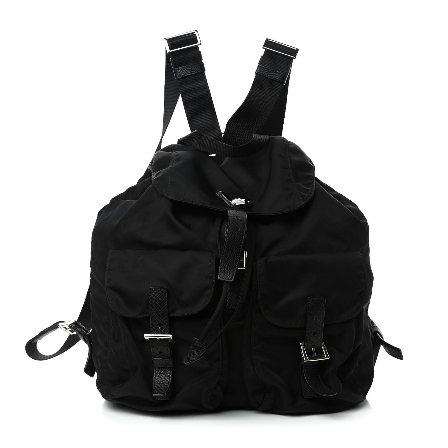 Tessuto Nylon Saffiano Medium Backpack Black