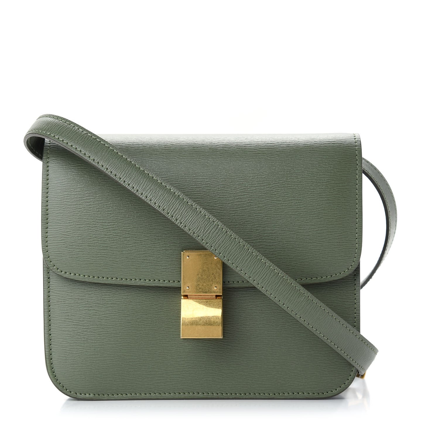 Liege Calfskin Teen Classic Box Flap Bag Light Khaki