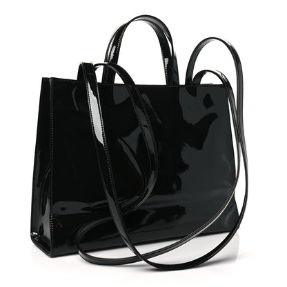 Telfar Patent Vegan Leather Medium Shopping Bag Black 3 of 10