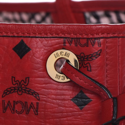 MCM Visetos Large Liz Reversible Shopper Tote Ruby Red 15 of 16