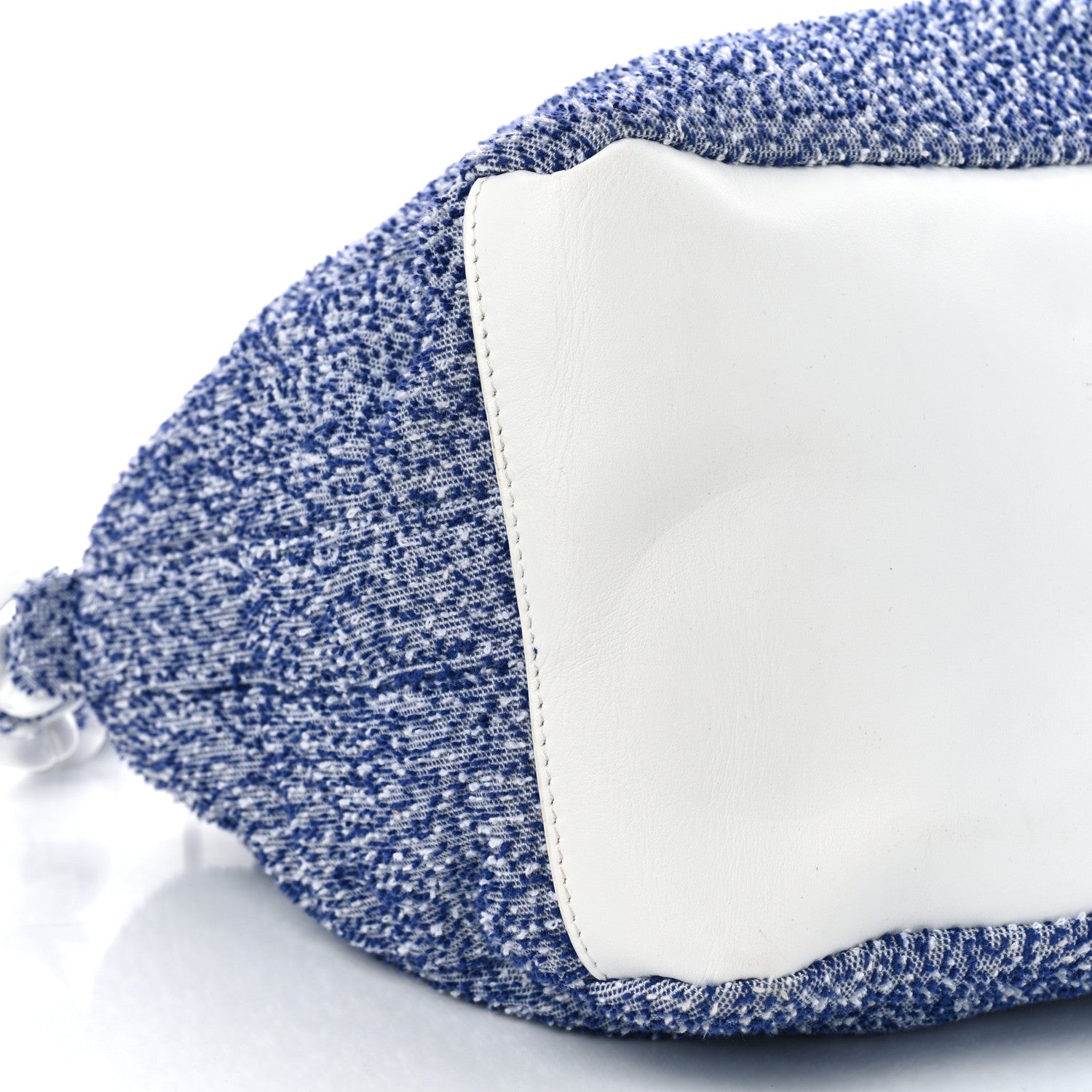 Chanel Terry Cotton Resin Chain Fizzy Hobo Blue White 8 of 15
