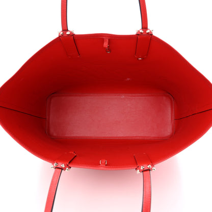 Christian Louboutin Calfskin Patent Logo Spikes East West Cabata Tote Red 6 of 20