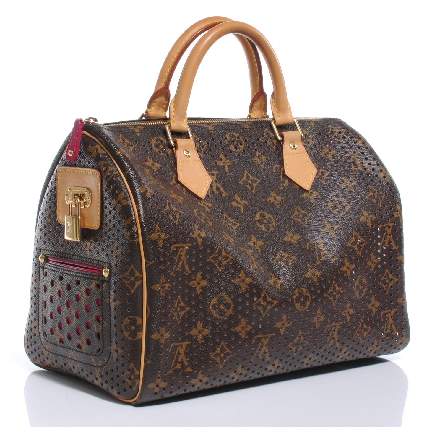 Monogram Perforated Speedy 30 Fuchsia