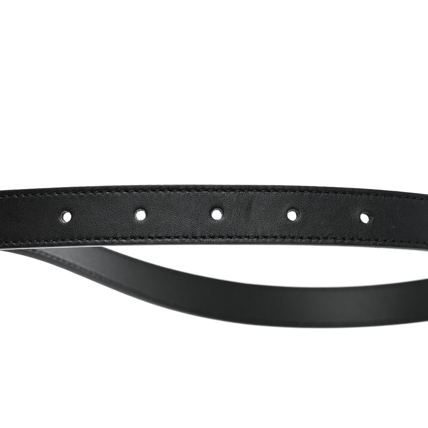 Calfskin Pearl Double G 20mm Belt 95 38 Black Cream