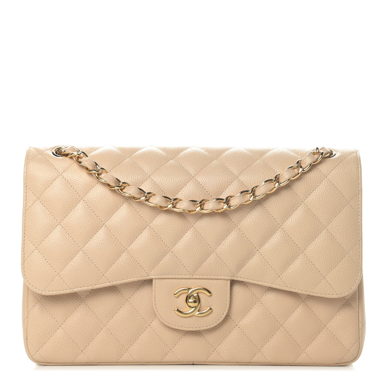 Chanel Caviar Quilted Jumbo Double Flap Beige Clair 1 of 5