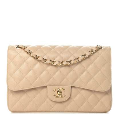 Chanel Caviar Quilted Jumbo Double Flap Beige Clair 1 of 5