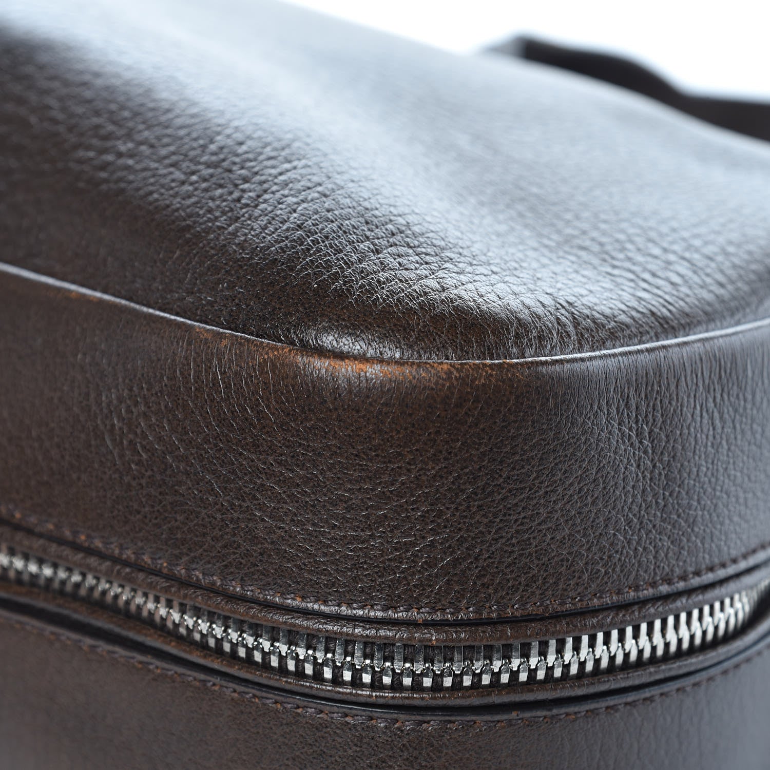 Prada Cervo Deerskin Zipper Detail Hobo Bruciato 10 of 11