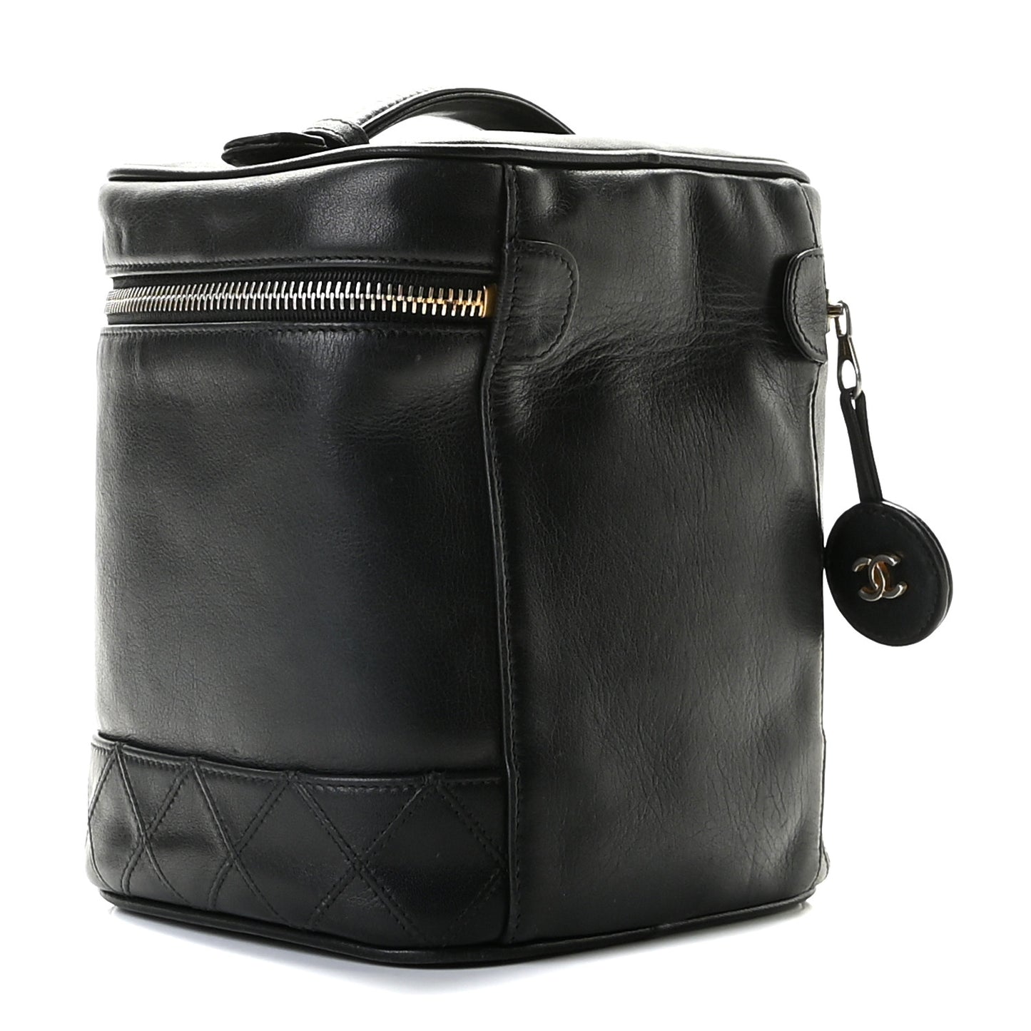 Lambskin Vanity Cosmetic Bag Black