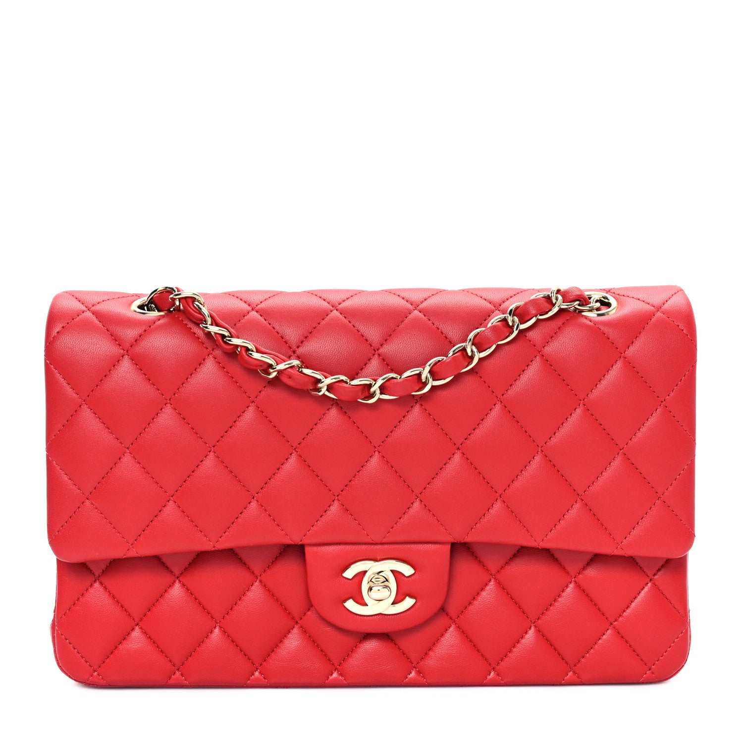 Chanel Lambskin Quilted Medium Double Flap Red 1 of 11
