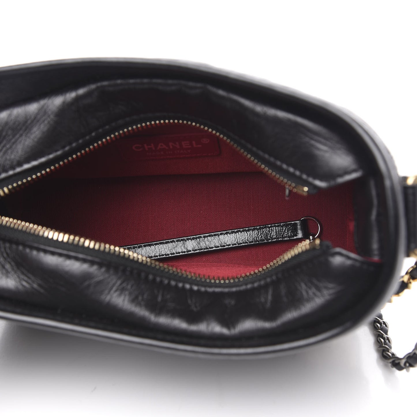 Aged Calfskin Quilted Small Gabrielle Hobo Black