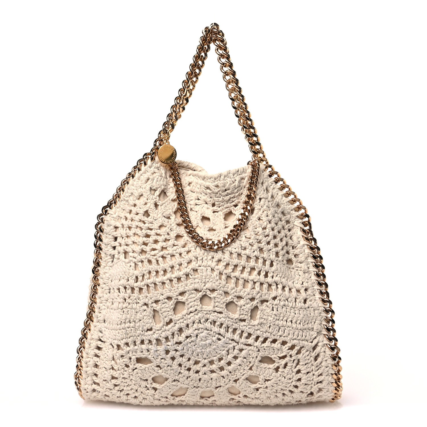 Stella McCartney Cotton Crochet Falabella Ajouree Tote Bag White 1 of 9