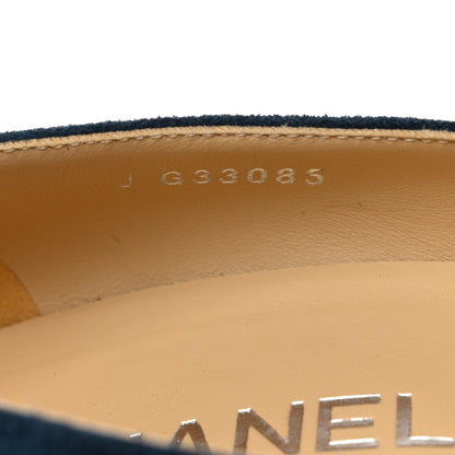Chanel Suede Satin Cap Toe Gabrielle Pumps 40 Navy Black 7 of 10