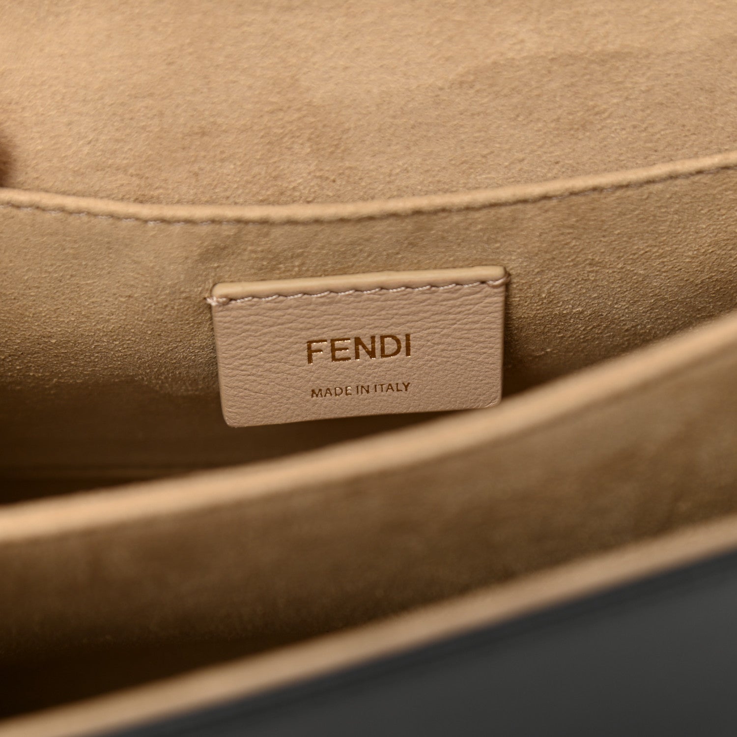 Fendi Vitello Liberty Bi-Color FF 1974 Embossed Kan U Shoulder Bag Black Maya 6 of 8