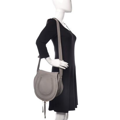 Chloe Calfskin Medium Marcie Round Crossbody Bag Cashmere Grey 2 of 9