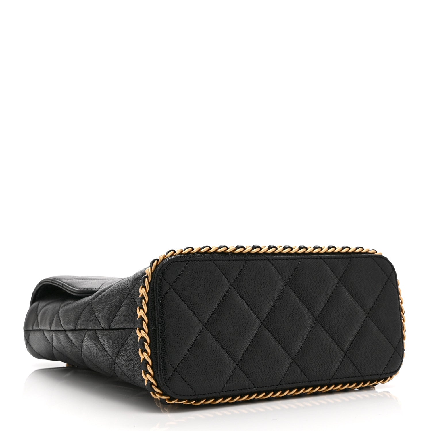 Chanel Caviar Quilted Camellia Chain Around Backpack Black 4 of 10