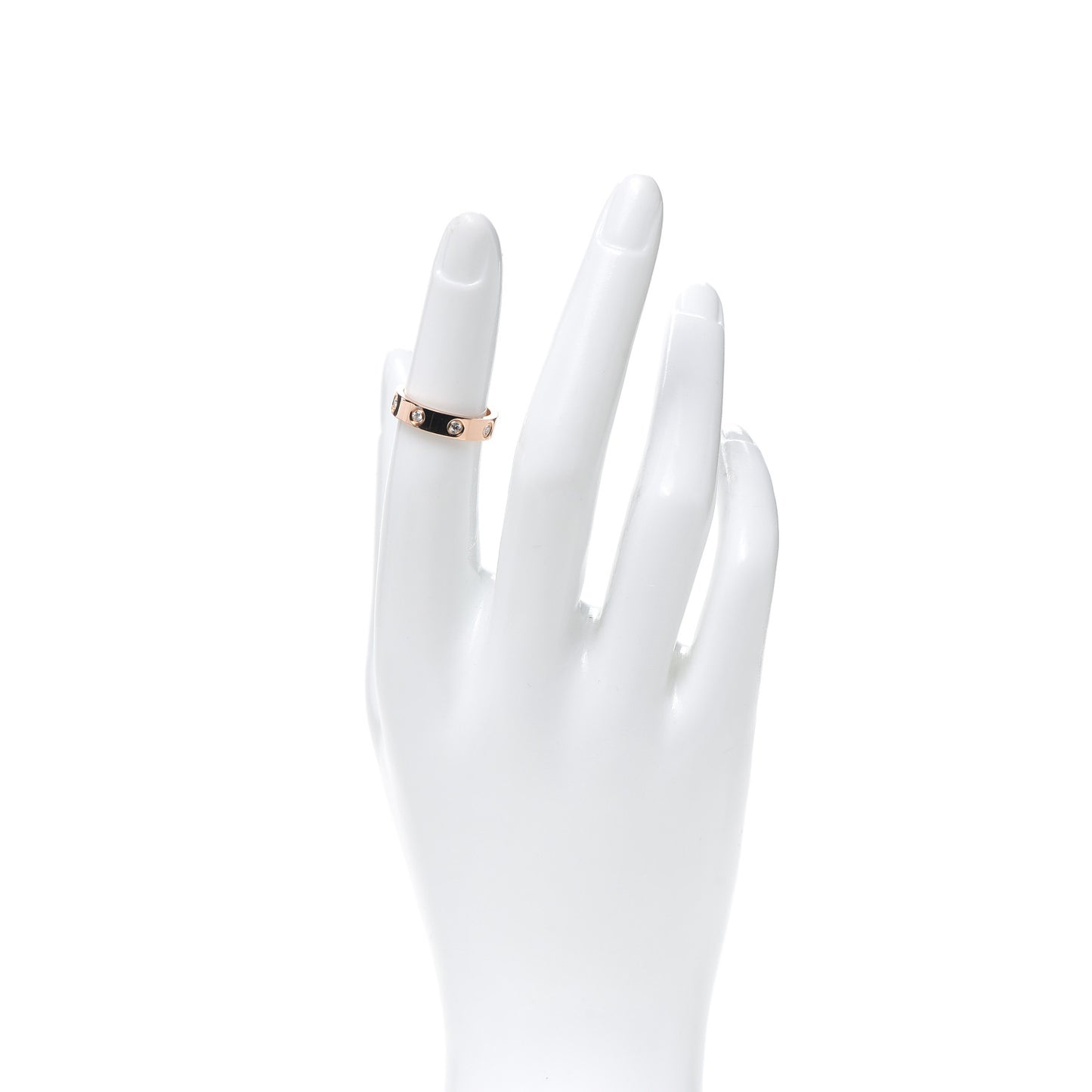 18K Pink Gold 8 Diamond 4mm LOVE Wedding Band Ring 48 4.5