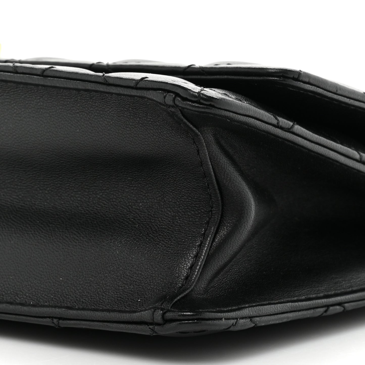 Lambskin Quilted Fantasy Pearl Flap Black