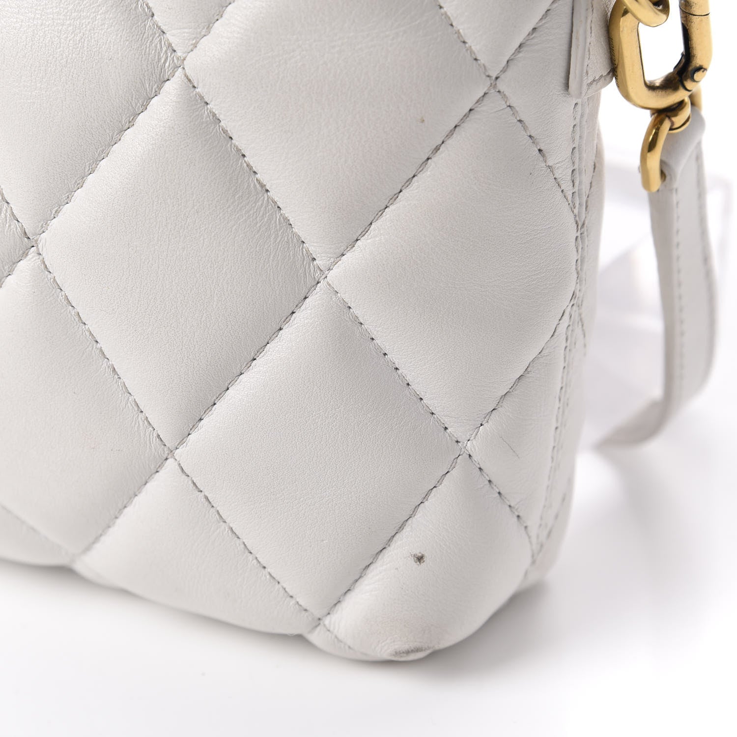 Balenciaga Nappa Calfskin Quilted Touch B Camera Shoulder Bag White 12 of 15