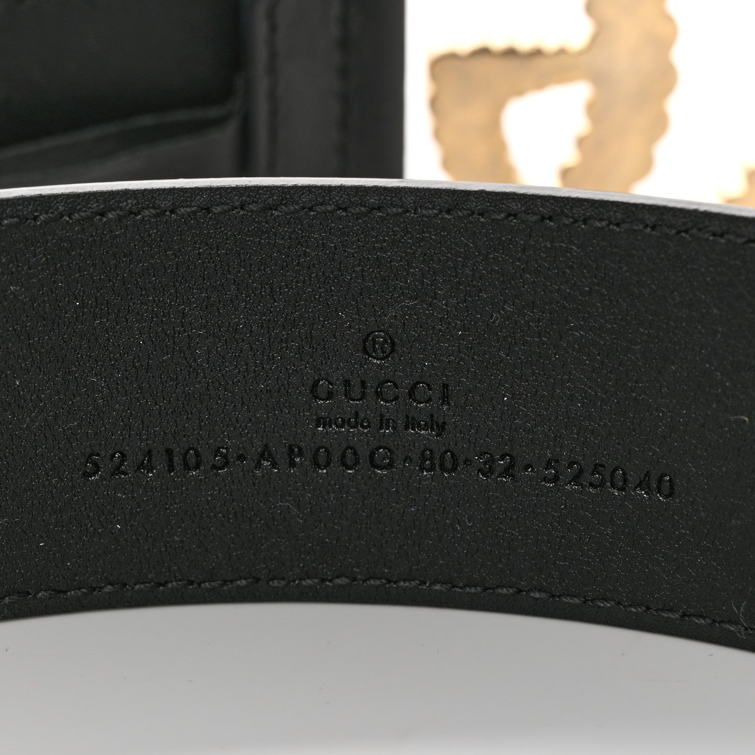 Gucci Moon Calfskin Torchon Double G 40mm Belt 80 32 Black 3 of 5