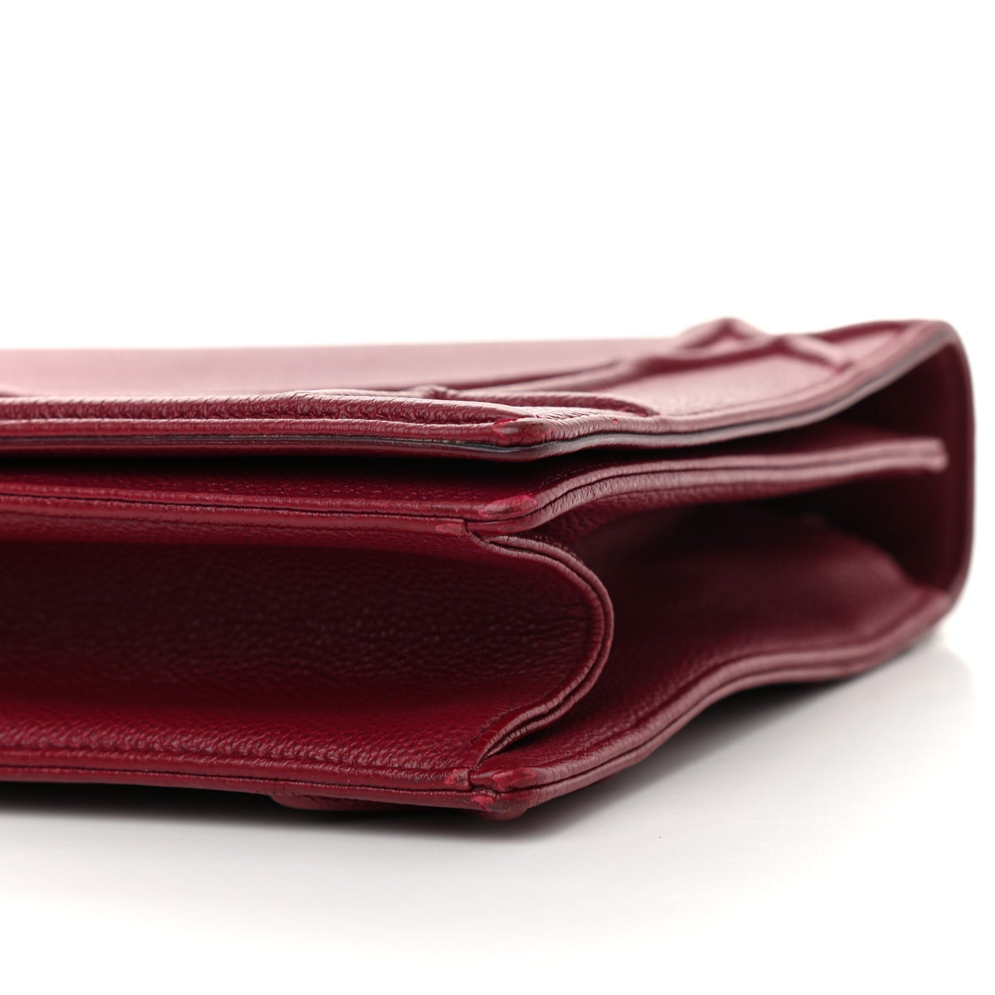 Grained Calfskin Large Diorama Flap Bag Burgundy