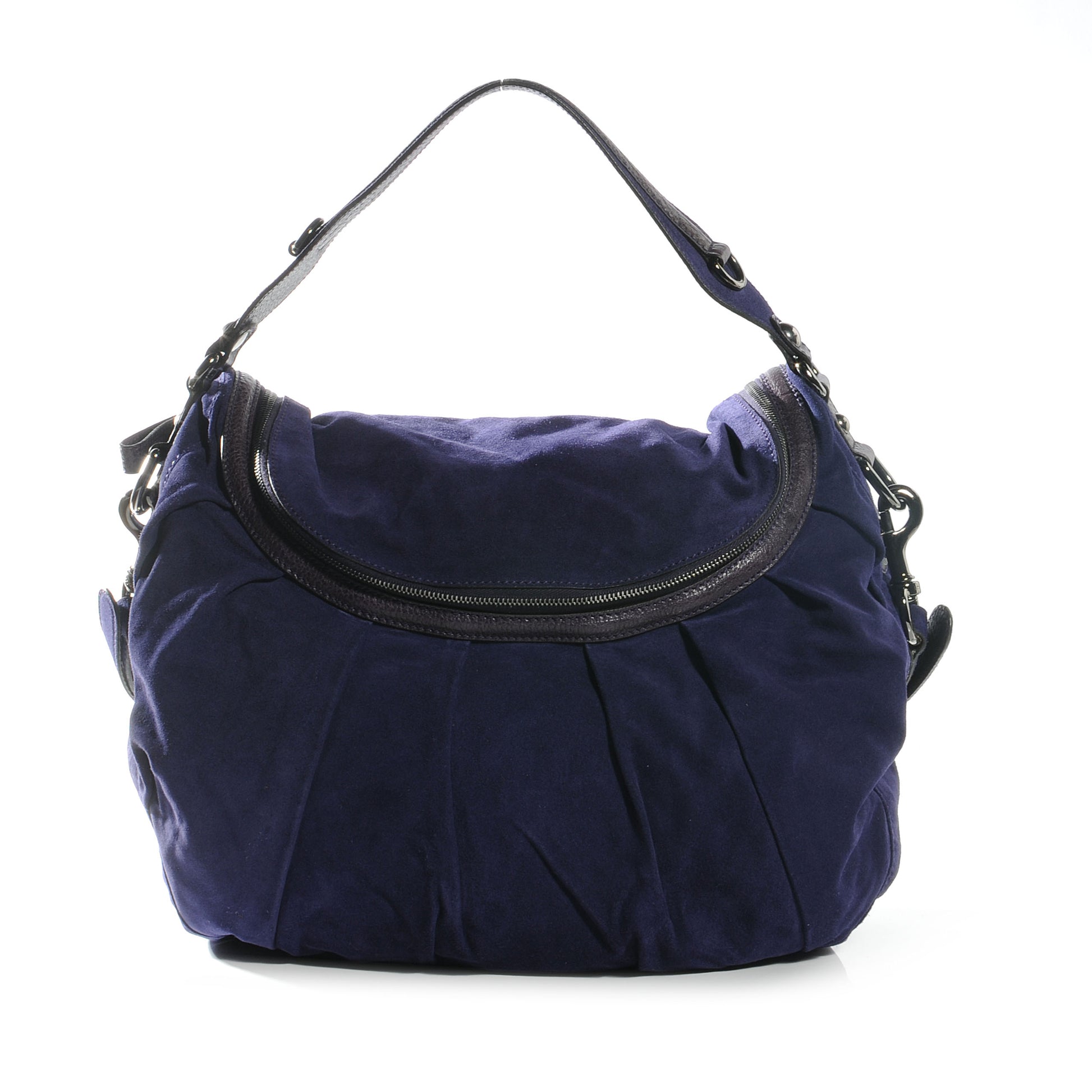 Gucci Suede Icon Bit Shoulder Bag Purple 1 of 7