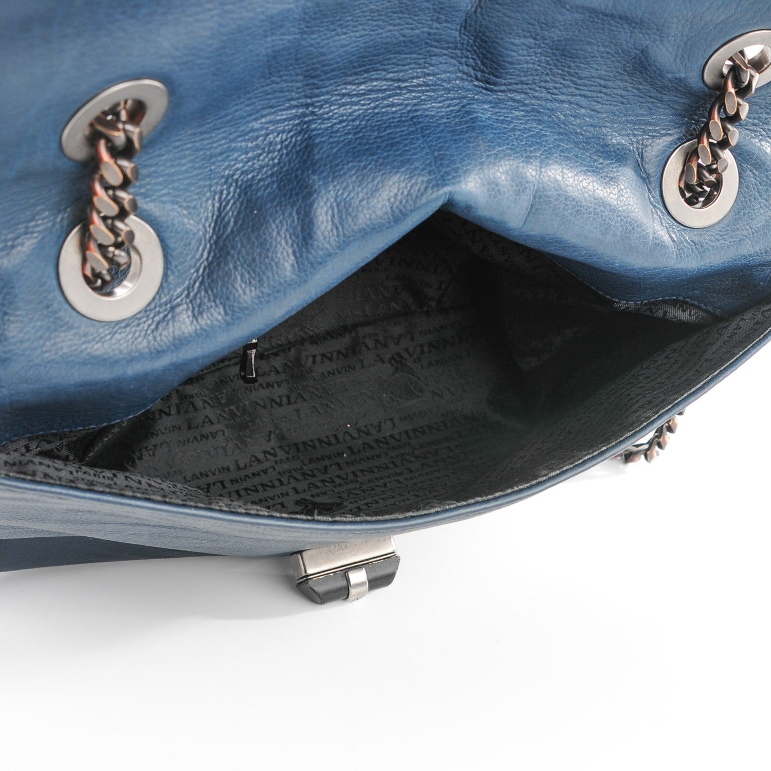 Lanvin Natural Calfskin Medium Happy Navy 5 of 8