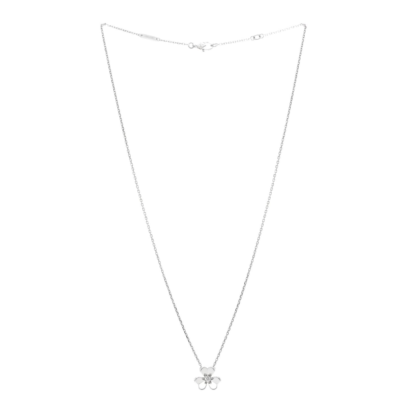 18K White Gold Diamond Mini Frivole Pendant Necklace