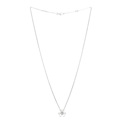 Van Cleef & Arpels 18K White Gold Diamond Mini Frivole Pendant Necklace 3 of 5