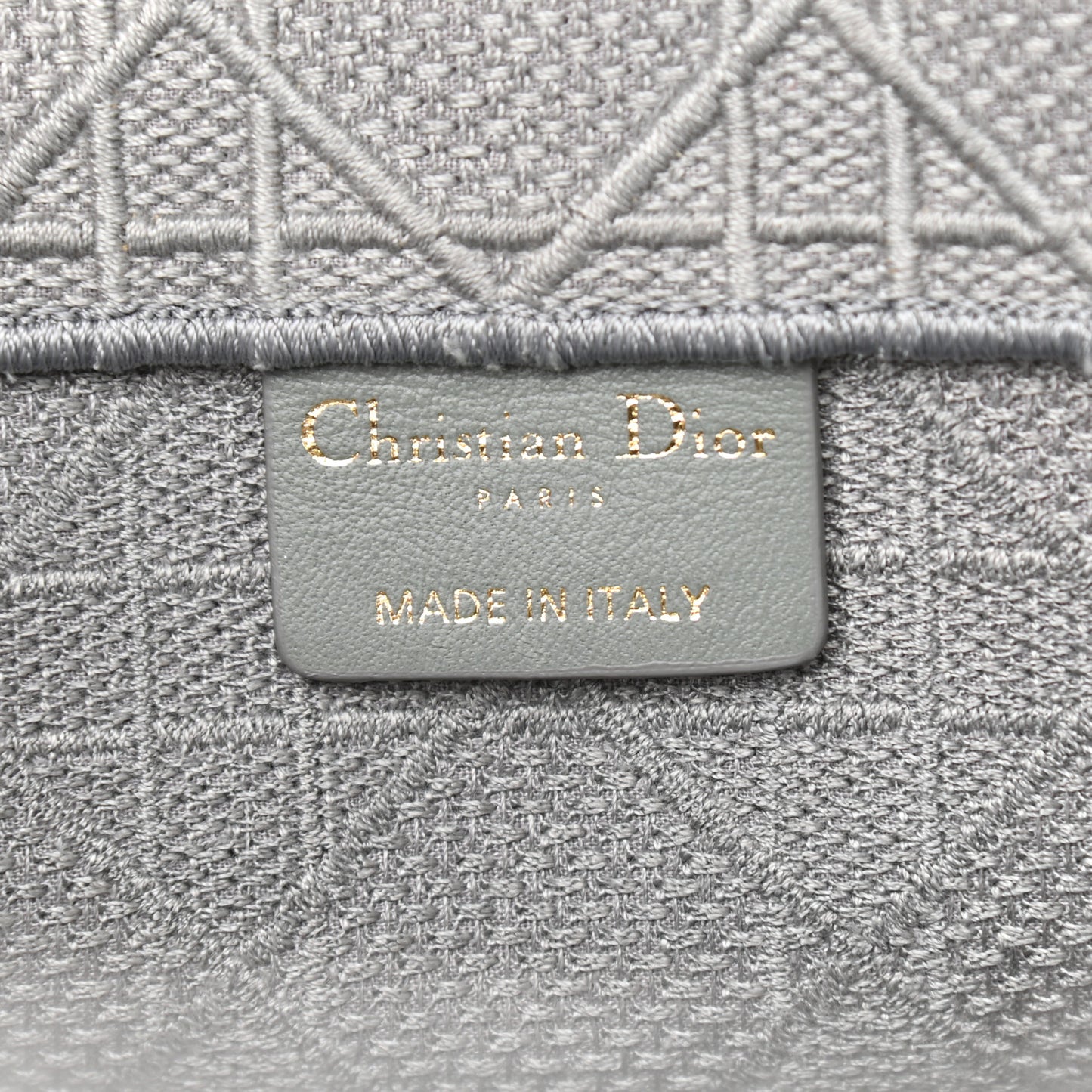 Canvas Embroidered Cannage Medium Book Tote Stone