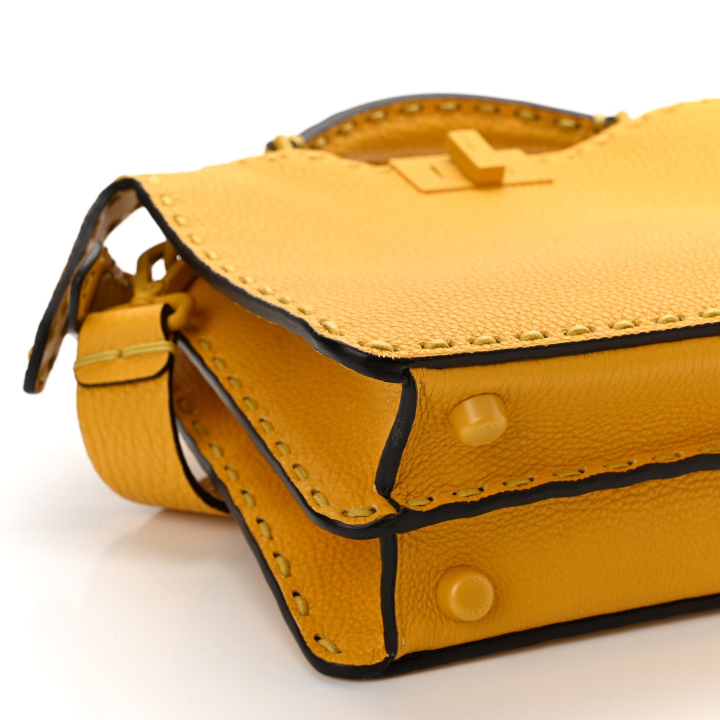 Cuoio Romano Vitello Cover Sellerissima Monochrome Mini Peekaboo I SEE U Satchel Sunflower