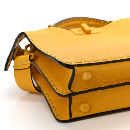Fendi Cuoio Romano Vitello Cover Sellerissima Monochrome Mini Peekaboo I SEE U Satchel Sunflower 10 of 10
