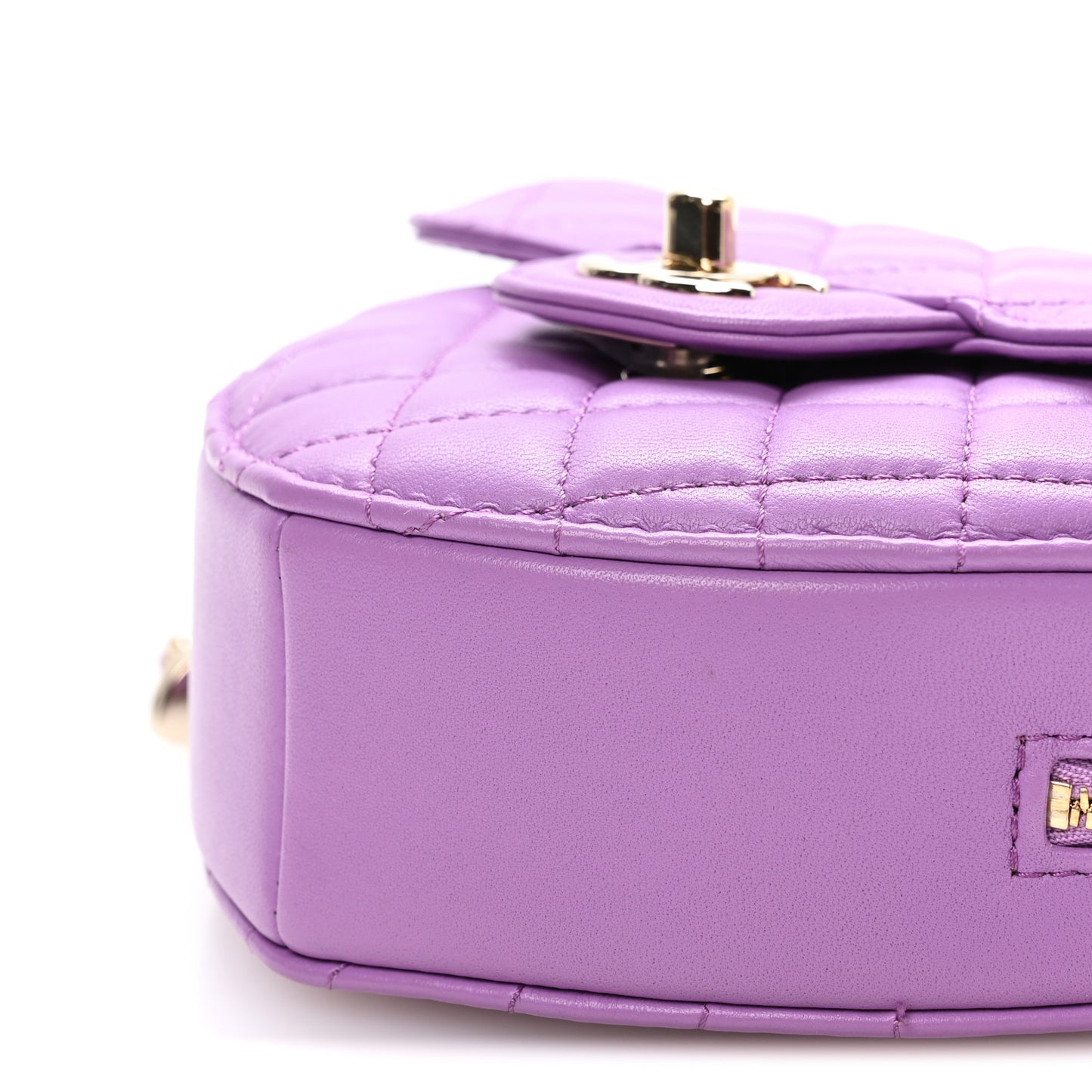 Lambskin Quilted CC In Love Heart Bag Purple