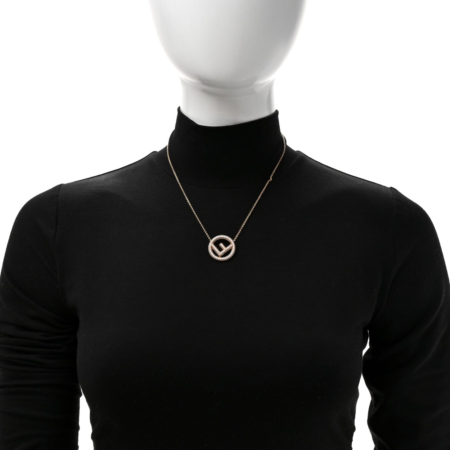 Brass Crystal F is Fendi Necklace Gold