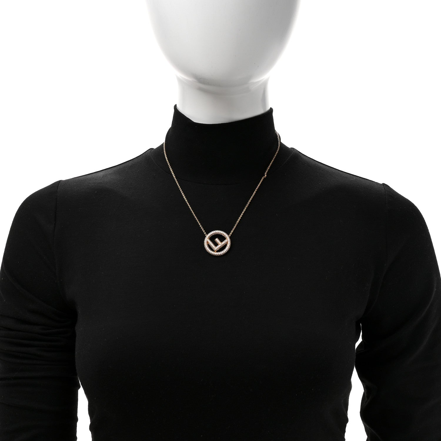 Fendi Brass Crystal F is Fendi Necklace Gold 2 of 5