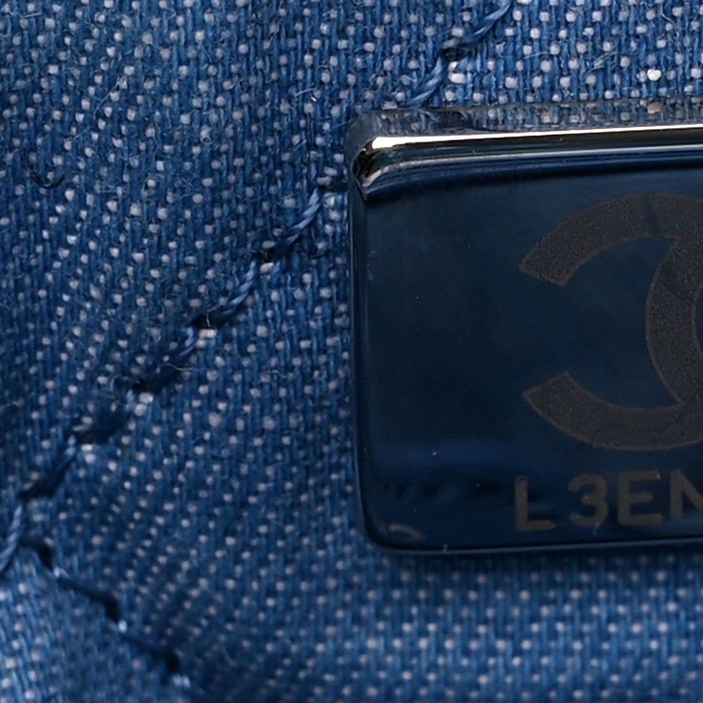 Denim Quilted Small Chanel 22 Blue